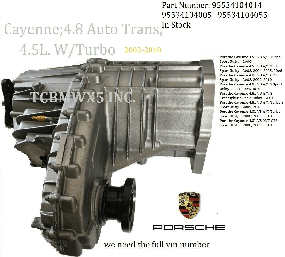 Transfer case Porsche Cayenne 2004-2010 Remanufactured